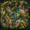 Aerial Symphony: Bird's-Eye View of Exotic Gardens