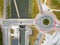 Aerial Symphony: Traffic Over Roundabout and Bridge