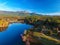 Aerial of Table Rock State Park near Greenville, South Carolina, USA.