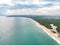 Aerial Tangalle beach Sri Lanka view from above