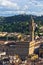 Aerial telephoto view of Florence from one of many towers, Tuscany