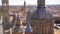 Aerial tilt shot view of dome and roof of famous landmark Basilica Our Lady of the Pillar. Zaragoza, Spain.