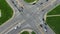 Aerial timelapse of a busy city intersection 4K