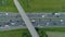 AERIAL, TOP DOWN: Flying above a traffic congestion on busy highway in Slovenia.