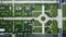 AERIAL: Top Down Overhead View of Paris Tuileries Garden in Summer with rich green colors