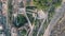 Aerial top down view of Alcazaba of Almeria, an ancient fortress in southern Spain