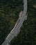 Aerial top down view of Rawang bypass highway