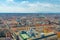 Aerial top panoramic view of Turin Torino city historical centre