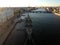 Aerial Top view of Aurora cruiser and city panorama in Saint Petersburg