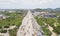 Aerial top view of highway to industrial estate ,transportation and shipping concept