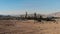 AERIAL. Top view of industry manufactory in UAE. Huge cement factory in desert.
