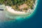 Aerial top view Ipil Beach on Pinagbuyutan Island, Near El Nido, Palawan, Philippines.