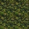 Aerial top view of lush jungle vegetation and palm trees. AI generative illustration