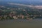 Aerial Top View MOdern Colombo Airport & Coastal Area of Sri Lanka