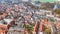 Aerial top view of Naarden city fortified walls in star shape and historic village in Holland from above, Netherlands