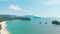 Aerial top view panorama landscape tropical island coast