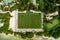 Aerial top view play-field. Empty soccer stadium green field from drone. Football field from above