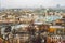 Aerial top view of Podil district , Kiev city, Kyiv cityscape, capital of Ukraine