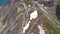 Aerial top view point of Grossglockner Hochalpenstrasse - Scenic Alpine mountains Austria, sunny summer day, blue sky. Motorcyclis