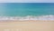 aerial top view sea waves seamless loop on the white sand beach.