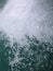 Aerial top view of sky Double bokeh sponge and tsunami is blowing to the shore.Use for website banner background,backdrop