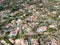 Aerial top view of wealthy mansion in East Canyon Area of Escondido