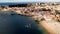 Aerial Top View Yachts and Sailboats Moored in Marina