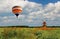 Aerial tour above the plain fields of eastern Poland