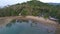 Aerial: Tourists on Kayaks in Lagoon. Koh Phangan, Thailand.