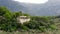 AERIAL: Towards House in Jungle Mountains on Tropical Island Mallorca, Spain on Sunny Day Vacation, Travel, Sunny, Waves