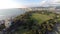 Aerial towards Waikiki in Honolulu, Hawaii