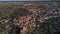 Aerial town view of Arribes del Duero, Vilarino de Los Aires, Salamanca, Spain