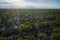 Aerial. Townhouse cottages settlement area. Top view from drone.