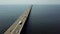 Aerial tracking shot of overseas highway