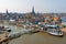 Aerial from the traditional city Monnickendam in the Netherlands