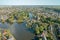 Aerial from the traditional city Oudekerk aan de Amstel in the Netherlands