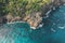 AERIAL: Tropical Coastline wirh Rich Colours and Turquise Water in Spain