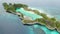 Aerial of Tropical Limestone Island in Indonesia