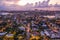 Aerial twilight nice photo of Idlewyld neighborhood Fort Lauderdale Florida at twilight