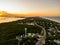 Aerial twilight photo Corolla North Carolina USA