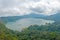 Aerial from two lakes in north Bali Indonesia