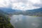 Aerial from two lakes in north Bali Indonesia