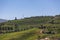 Aerial typical landscape of the highlands in the north of Portugal, levels for agriculture of vineyards, olive tree groves