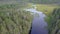 Aerial typical russian countryside landscape