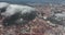 Aerial urban landscape of the city on an autumn sunny foggy day, Carpathian BV