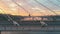 Aerial Urban Scenery Shot of Woman Riding Bicycle on Bridge in Warsaw City