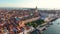 Aerial Venice St. Mark's Square, Doge's Palace, Basilica, and Campanile, Italy