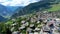 Aerial of Verbier Switzerland, Val de Bagnes, lateral traveling - Aerial 4K