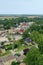 Aerial vertical scene of Lucan, Ontario, Canada in the morning