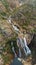 Aerial vertical shot of the Ezaro waterfall in Galicia, Spain